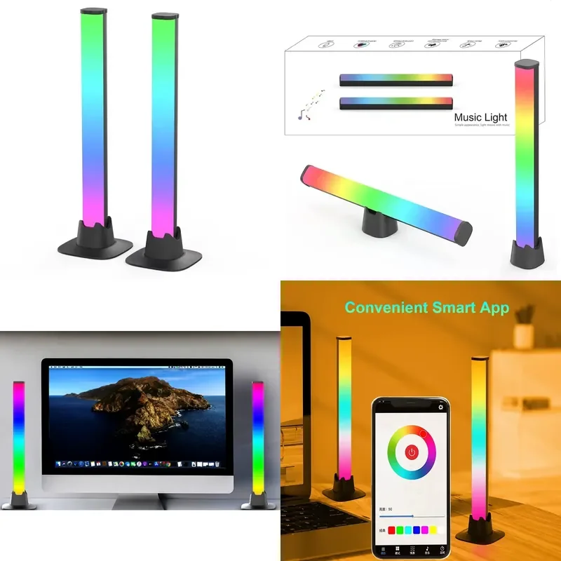 for Game Smart LED Desktop Music Light 2 Pack Computer App Control 5W DC 5V