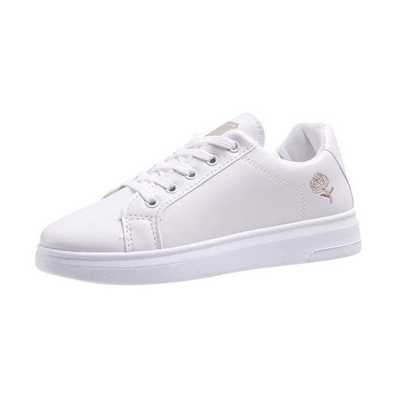 Chaussures Polyvalentes Blanches en Cuir pour Femme, Baskets de Styliste Confortables et Décontractées, Semelle Optique, Printemps