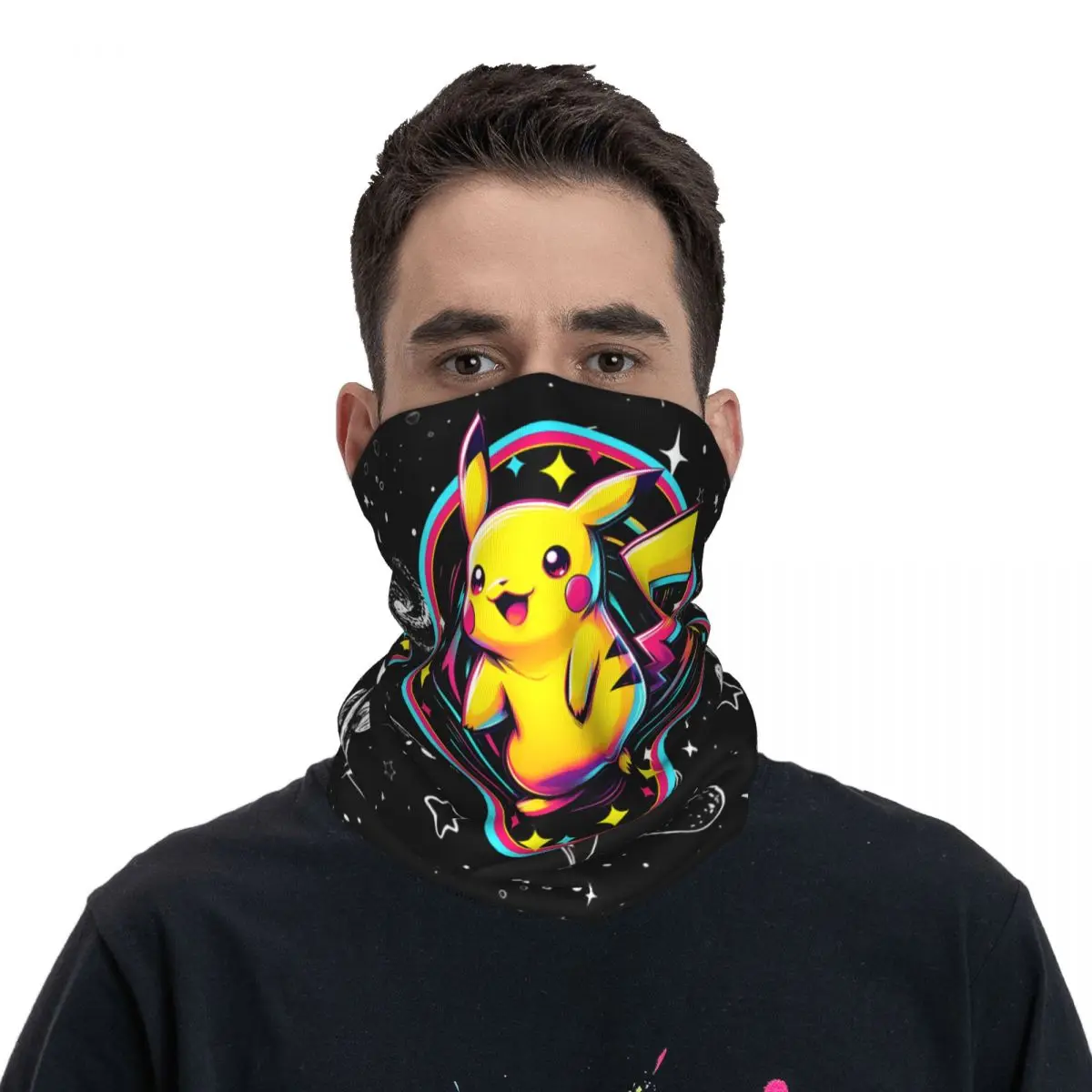 Japońska kreskówka Anime Pokemon Motocross chustka na szyję Pikachu szalik na twarz wielofunkcyjna jazda na rowerze jazda konna unisex przez cały sezon