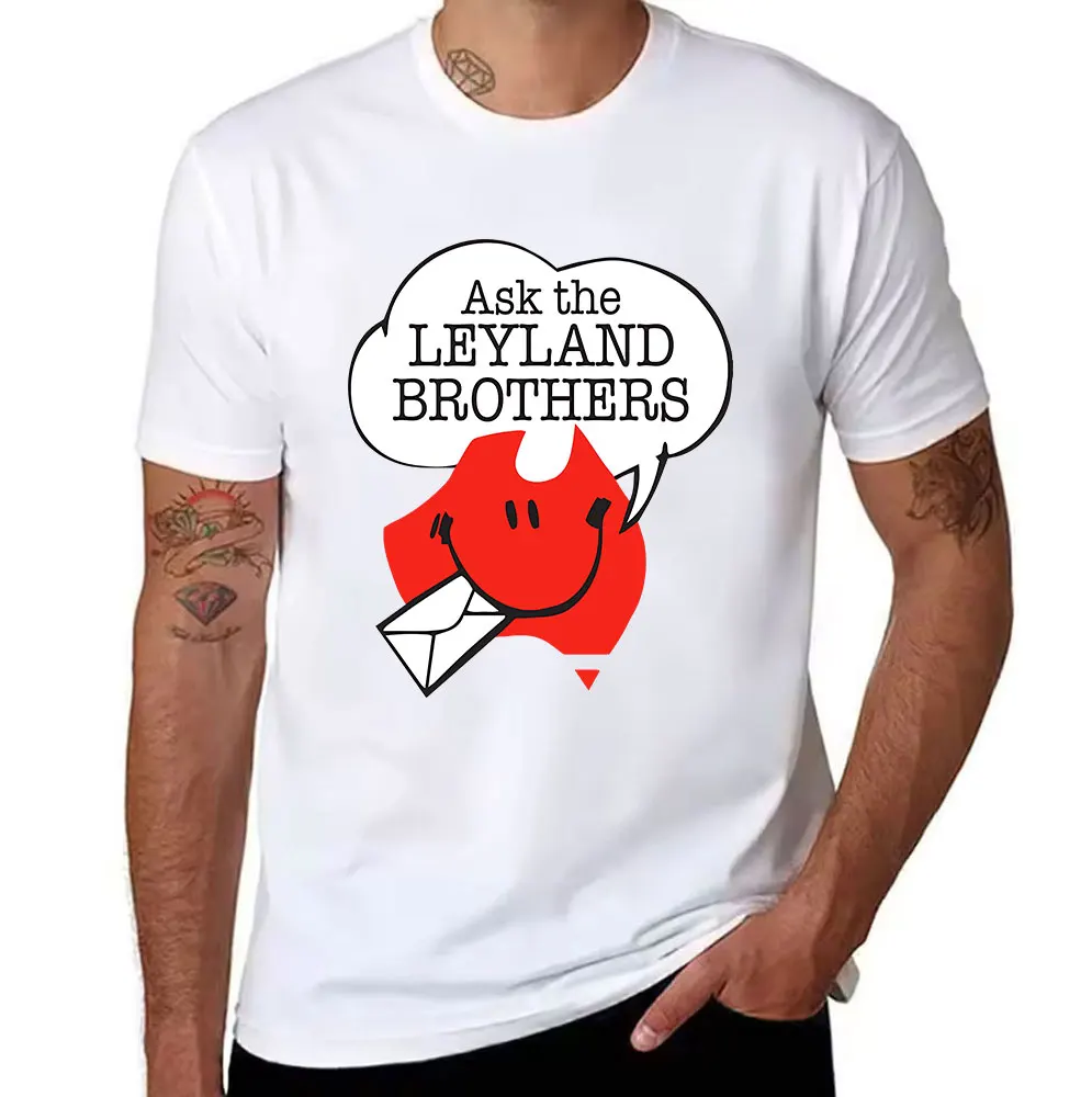 Men's Cotton T-Shirt Ask the Leyland Brothers Print Casual Short Sleeve Tee