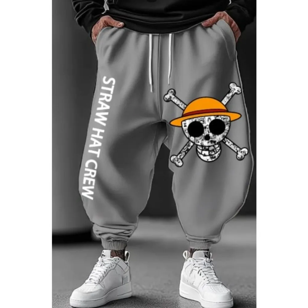 

One Piece Men's Pants Sportswear Monkey D. Luffy Spring Autumn Winter Japanese Anime Jogger Pants Loose Fashion Cotton Trousers