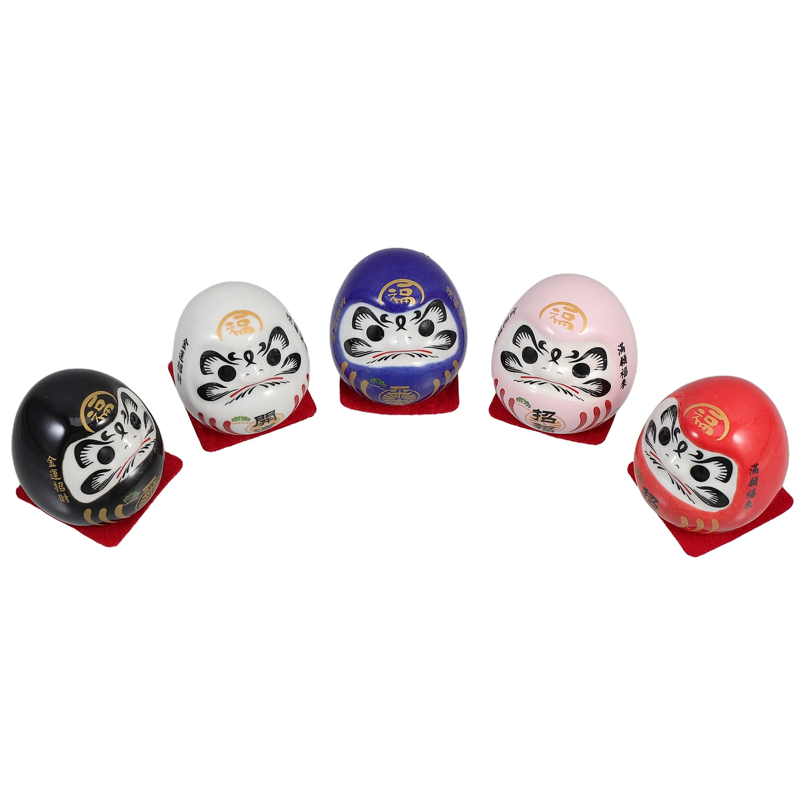 

5 Pcs Room Decor Egg Japanese Style Home Car Small Figurines Decor Figurines Mini Statues Good Luck Charm
