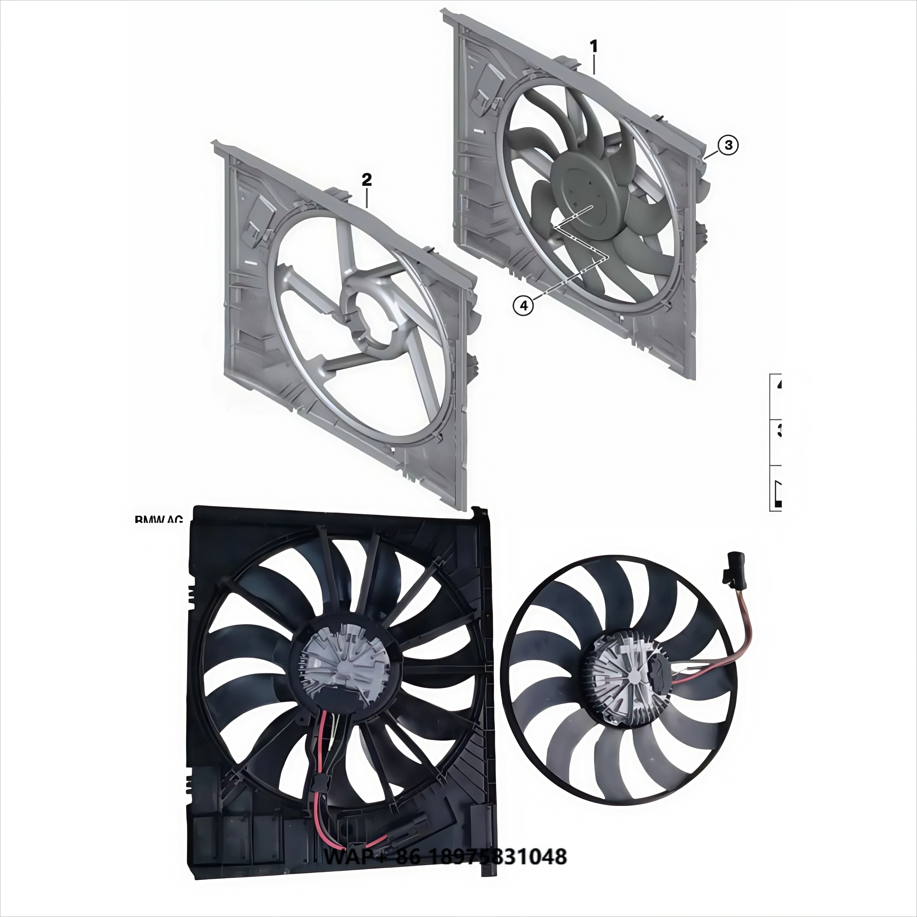 

High-Performance 1000W Electric Cooling Radiator Fan Assembly for M3/M4 Competition G80 G82 OE 17428666819 Upgraded Used