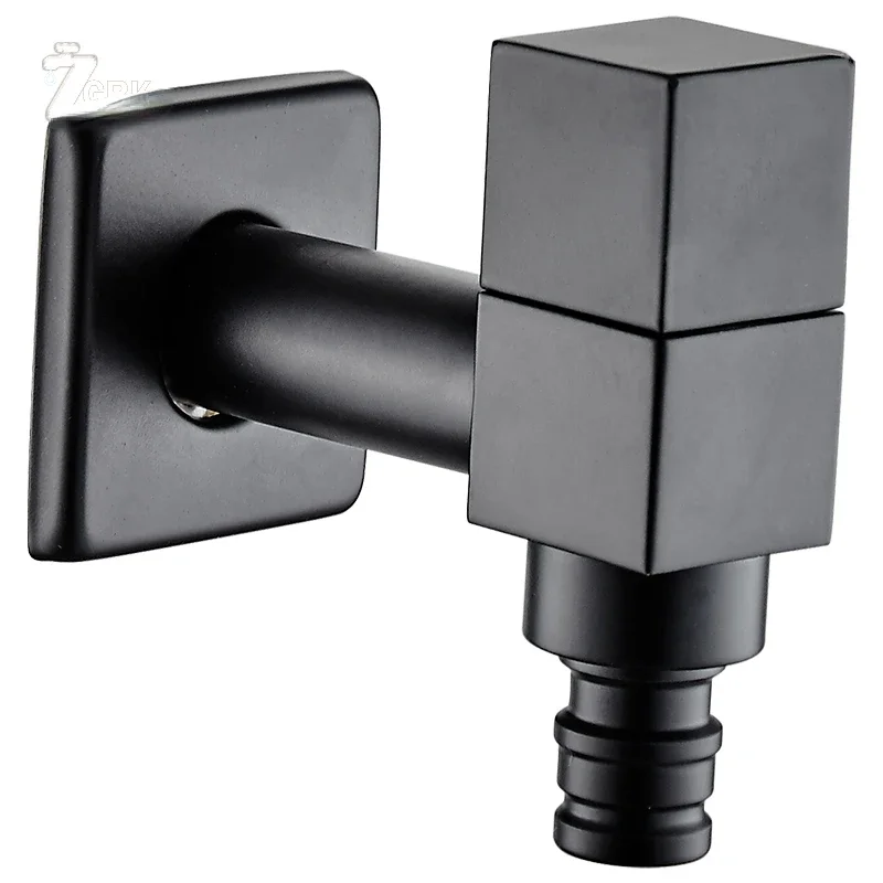 

Washing Machine Faucet Brass Bathroom Multi-function Tap Wall Mounted Single Hole Outdoor Water Taps Black Metered Faucets