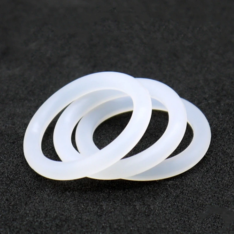 Leijiu CS 1/1,5/2/2,4/3/3,5mm Außendurchmesser 5 ~30mm Weißer Lebensmittelqualitäts-Silikon-O-Ring Dichtung Wasserdichte Unterlegscheibe – Detail 2