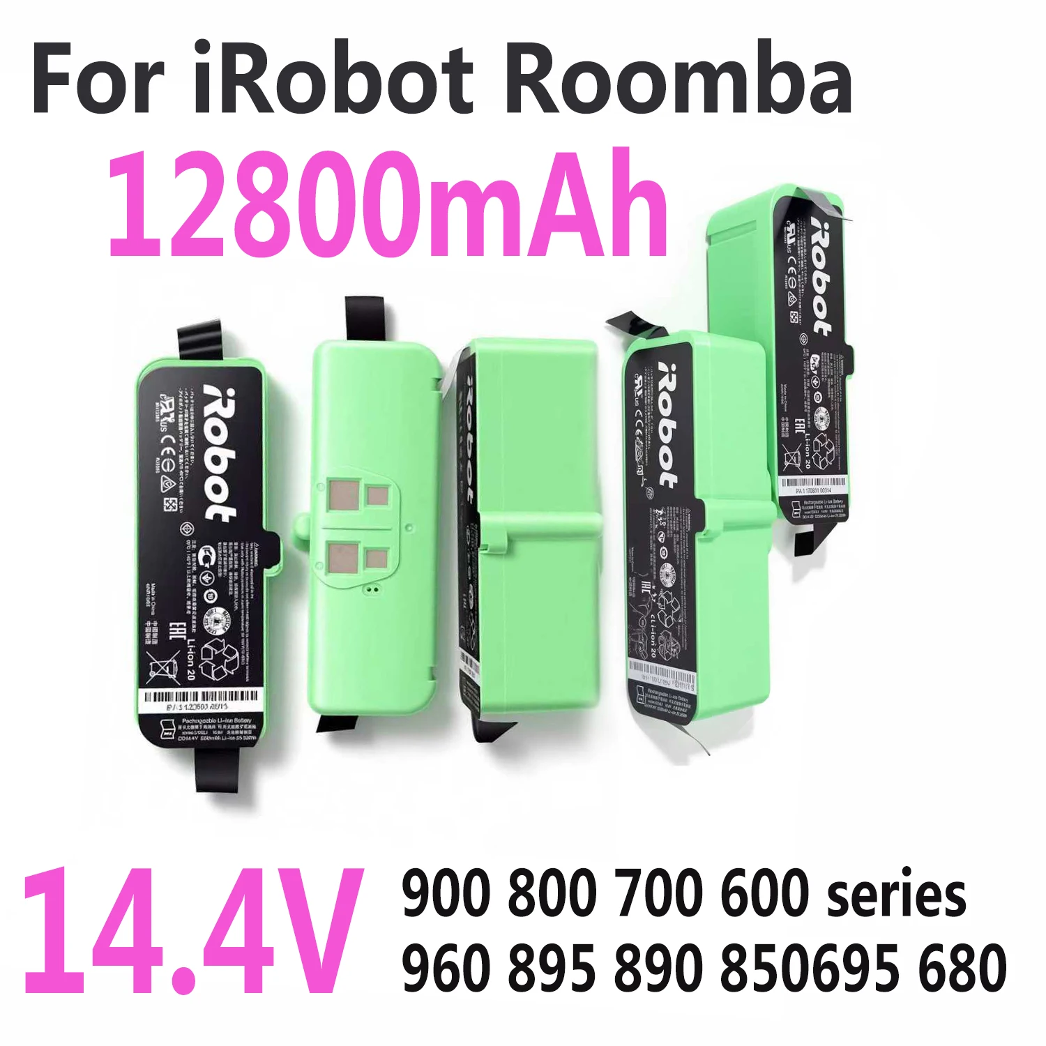

Cleaner Li-ion 14.4V Relpacement Battery for iRobot Roomba Cleaner 900 800 700 600 Series,with over-discharge and Overheat Prote