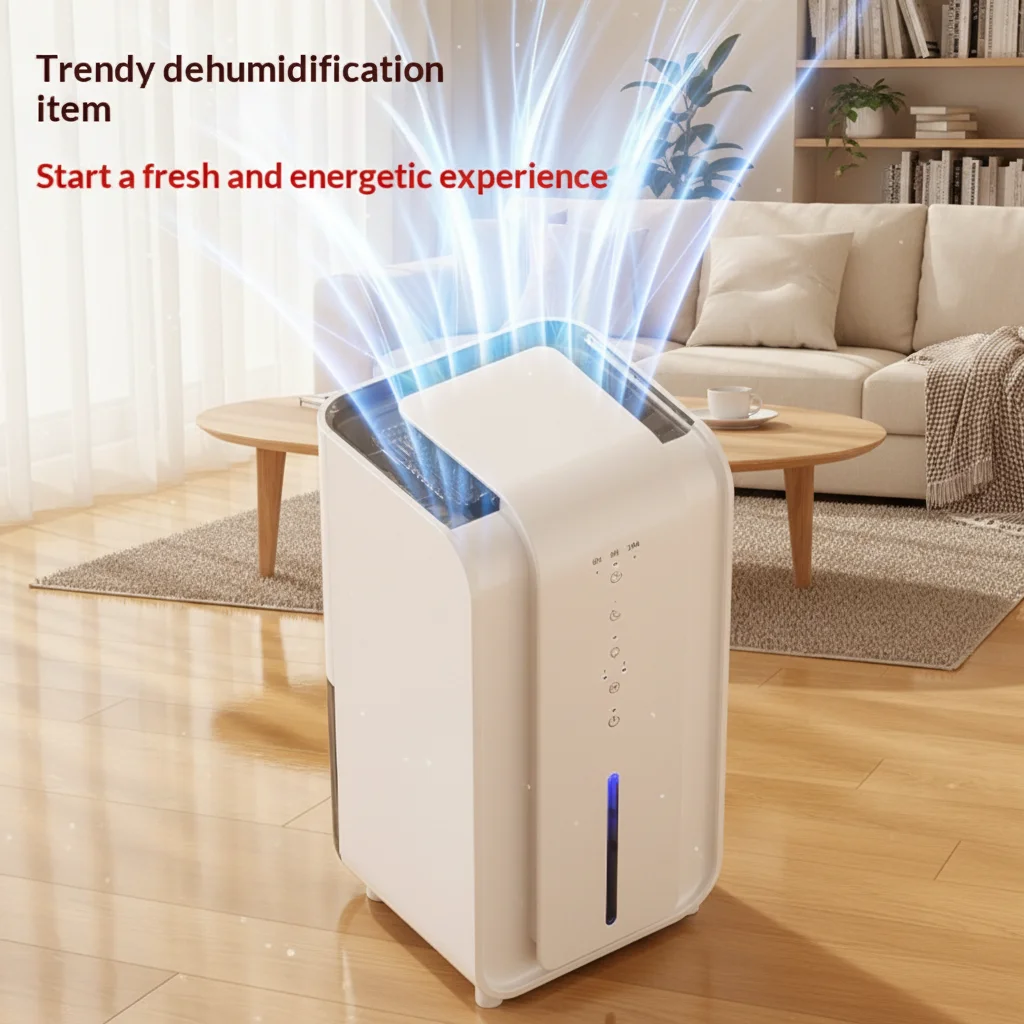 Deshumidificador portátil para el hogar, silencioso, de bajo consumo energético y con gran capacidad de eliminación de humedad, ideal para dormitorios y sótanos.