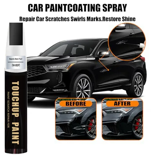 Majestic Black Pearl(NH-893P) Touch Up Paint Compatible with Acura, Car Paint Pen Scratch Repair Two-In-One Touch Up Paint