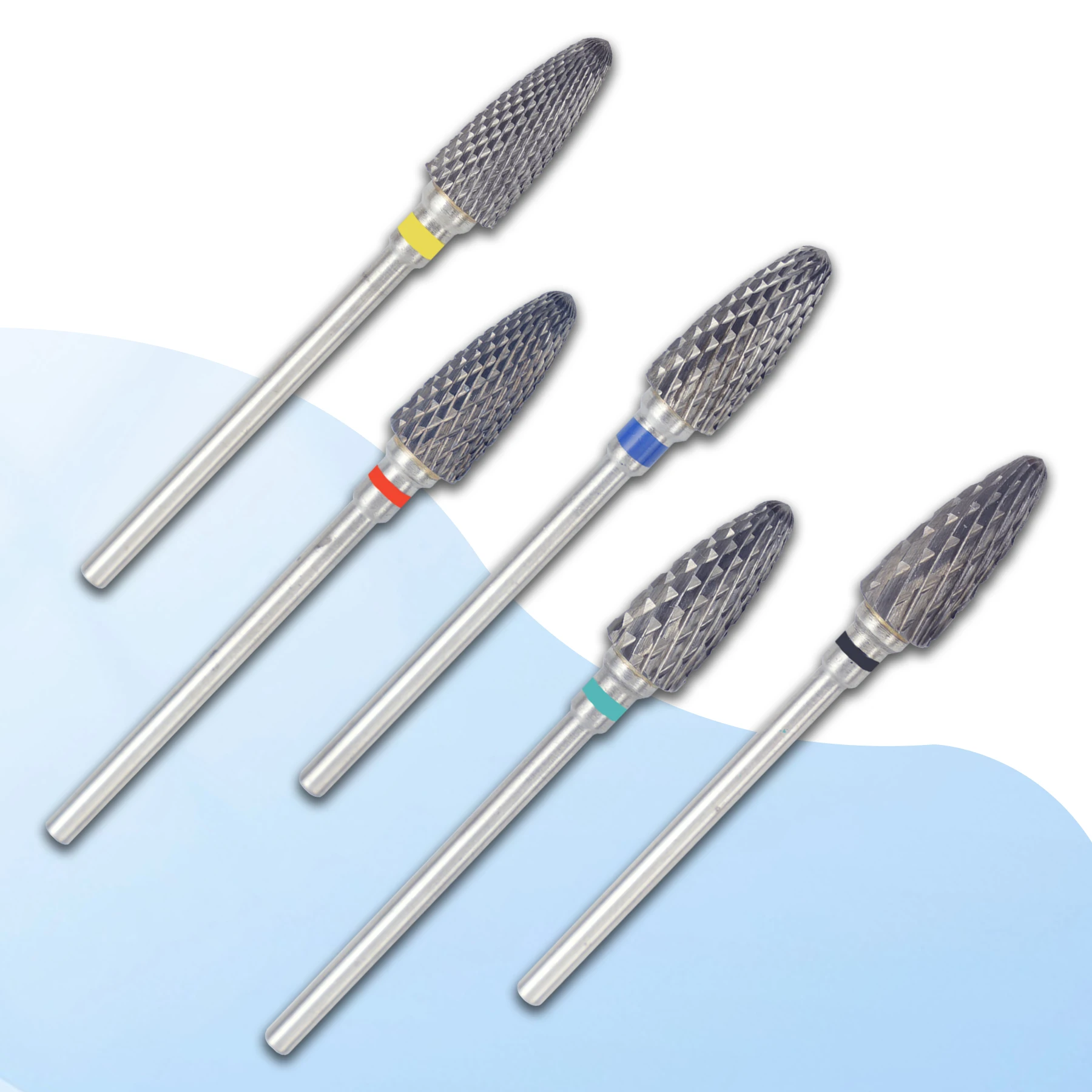 

5Pcs Dental Carbide Burs Handpiece 2.35MM Shank Strawberry Lab Laboratory Drill Tungsten Steel Cutters Nail Manicure File