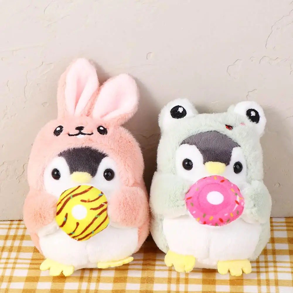 Stuffed Pendant Expression Cross-dressing Donut Korean Style Key Buckle Women Key Holder  Key Chain Penguin  Pendant