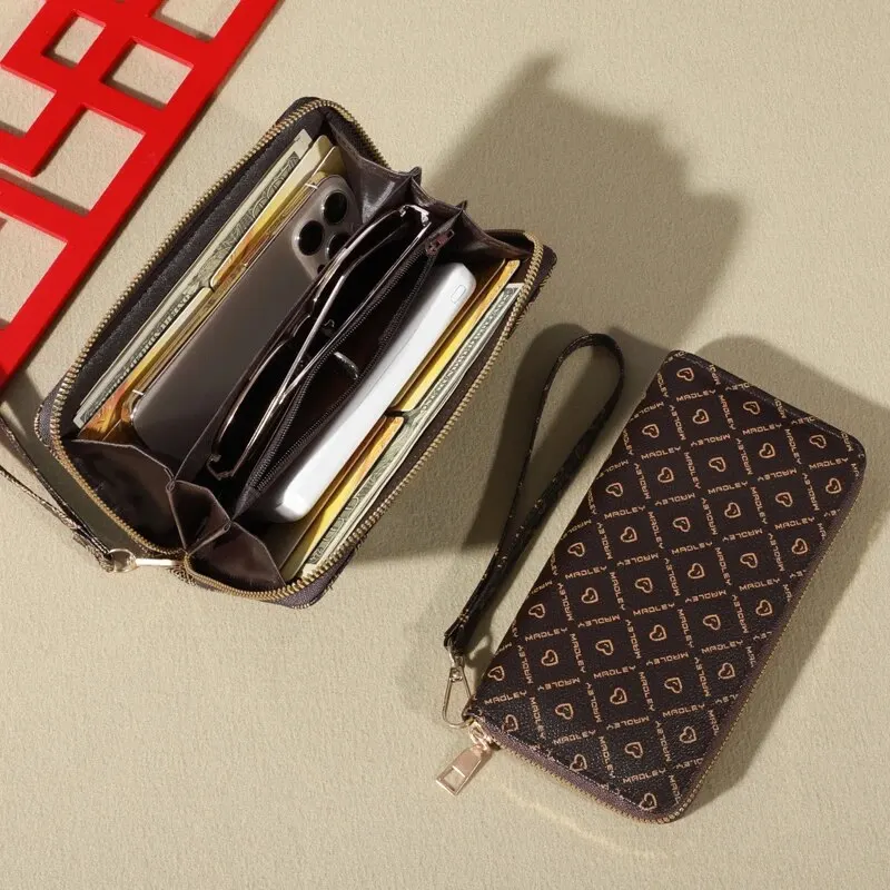 Large-capacity Simple Long Wallet, Faux Leather Zipper Purse, Casual Multifunctional Clutch Bag