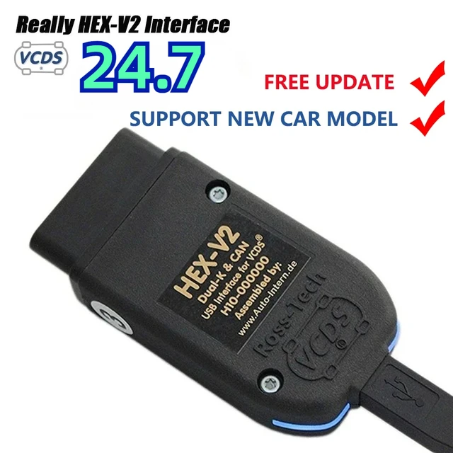 2023 Really hex-v2 VAG COM 23.3 VCDS HEX V2 USB Interface FOR VW AUDI Skoda  Seat Unlimited VINs German/English 1996-2023 - AliExpress