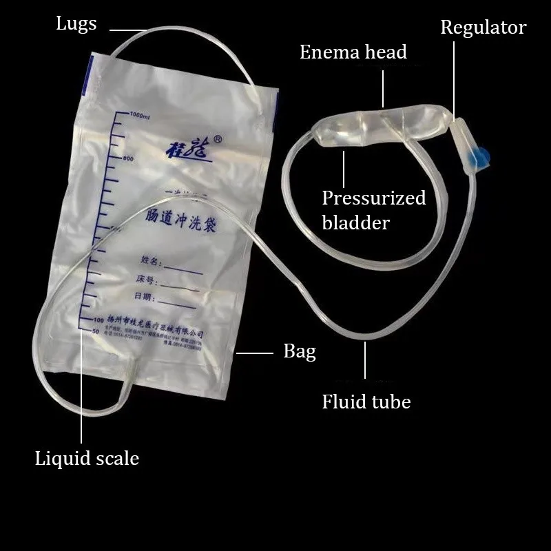 5PCS Medical Disposable Intestinal Irrigation Bag1000ml Enema Washing Bag Portable Constipation Home Health Care Bag