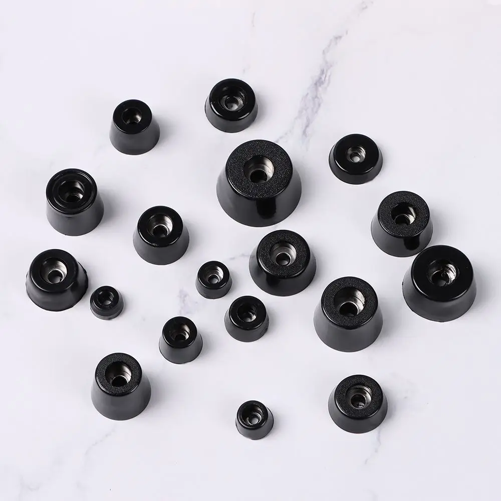 10 pcs Safe Black Cabinet Speaker Tapered PVC Foot Mat Protective Pad Furniture Slip Feet