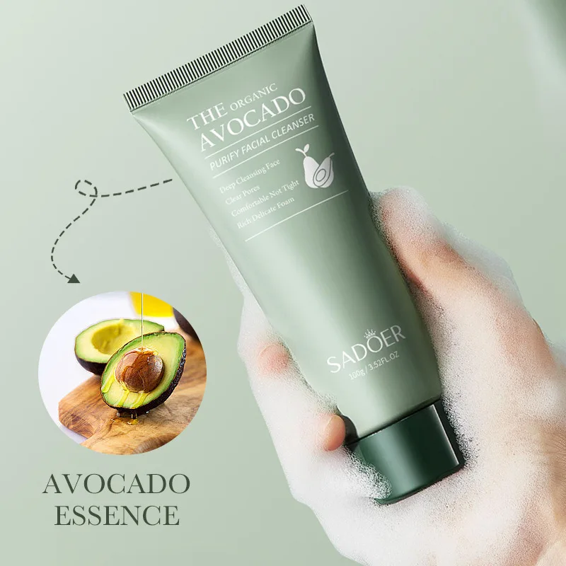 Avocado Facial Cleanser Face Wash Foam Face Cleanser Skincare Moisturizing Exfoliating Facial Cleansing Skin Care Products