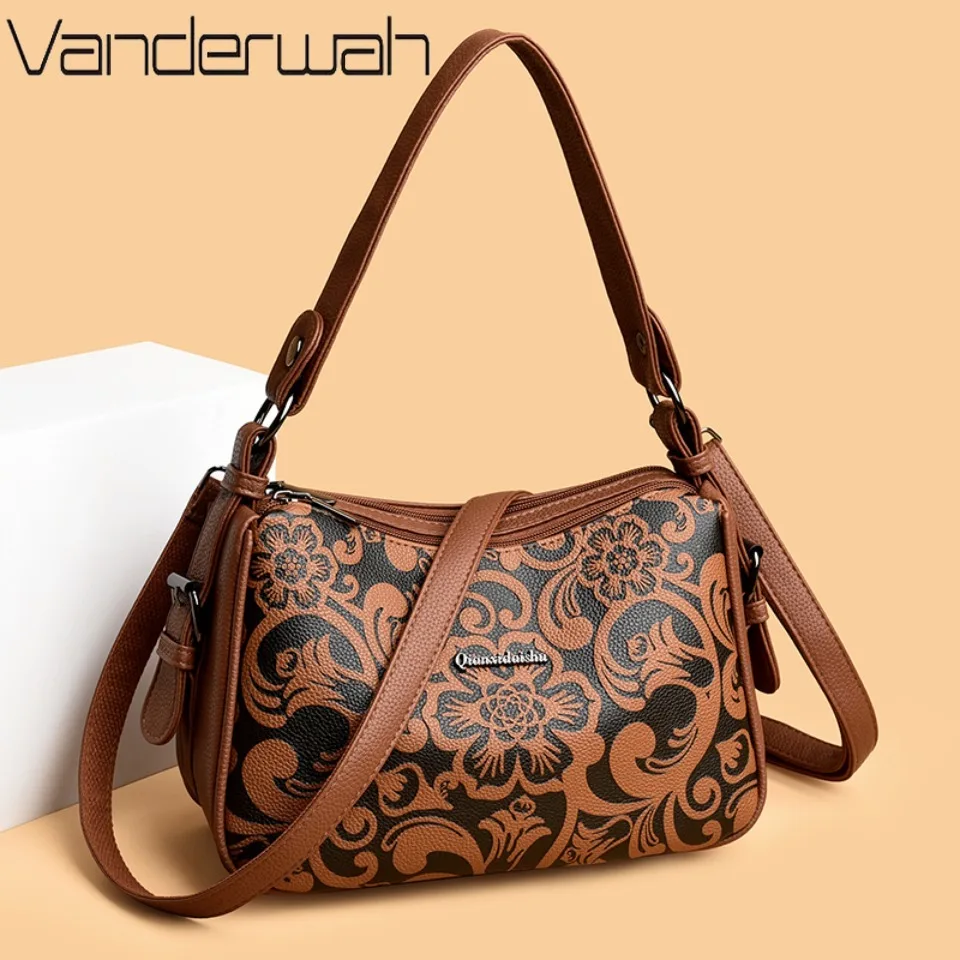 

Винтажные сумки-кроссбоди с цветочным принтом для женщин, роскошные дизайнерские сумки из двухслойной искусственной кожи, женские сумки через плечо, женские сумочки и клатчи