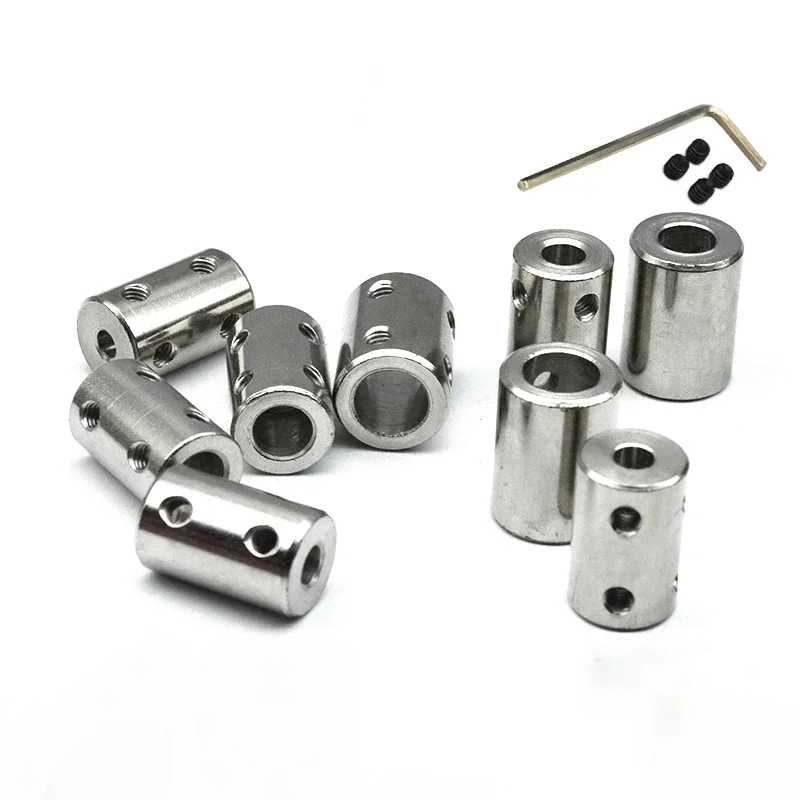 円筒形カップリングモーターシャフト、直径変換コネクタ、剛性カップリング、diyモデル、3mm、4mm、5mm、6mm、0.35mm、7mm、8mm、10mm、12mm, 1個