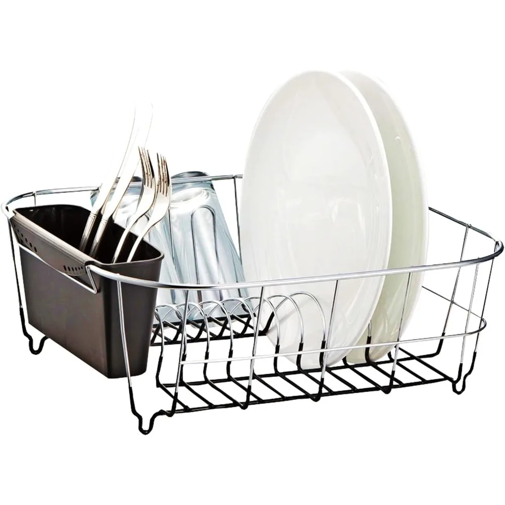 

Deluxe Chrome-Plated Steel Small Dish Drainers (Black)