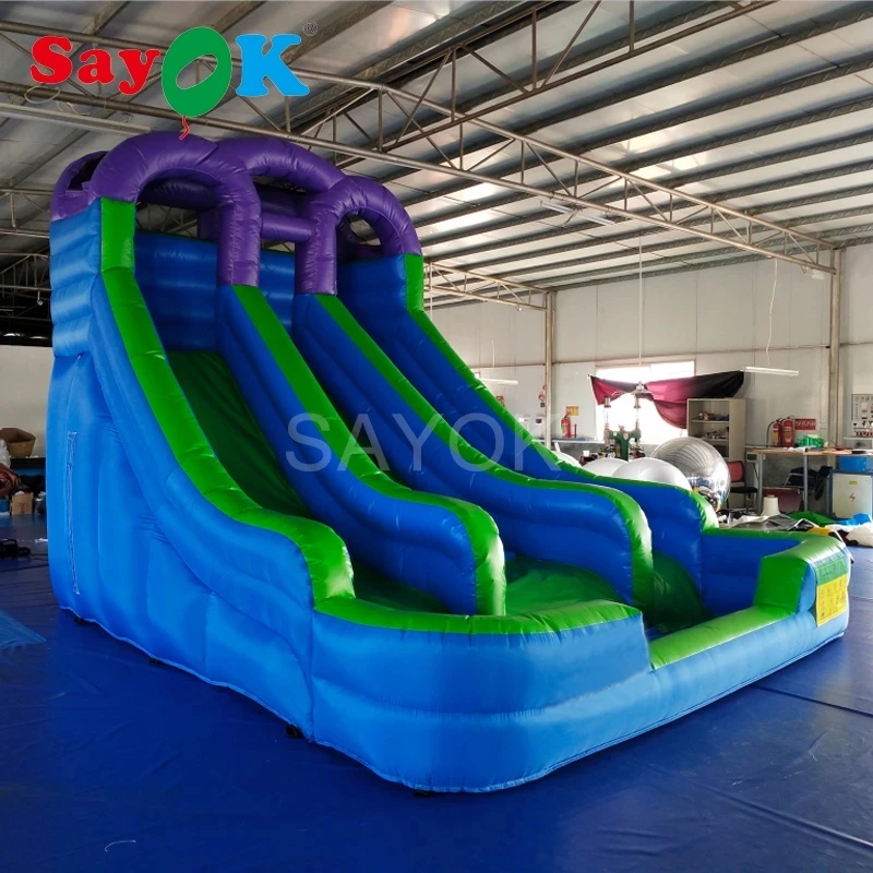 Tobogán inflable con 2 tobogán y escalones para niños, 5x4,5x3,5 mH, para Parque, comercial y hogar