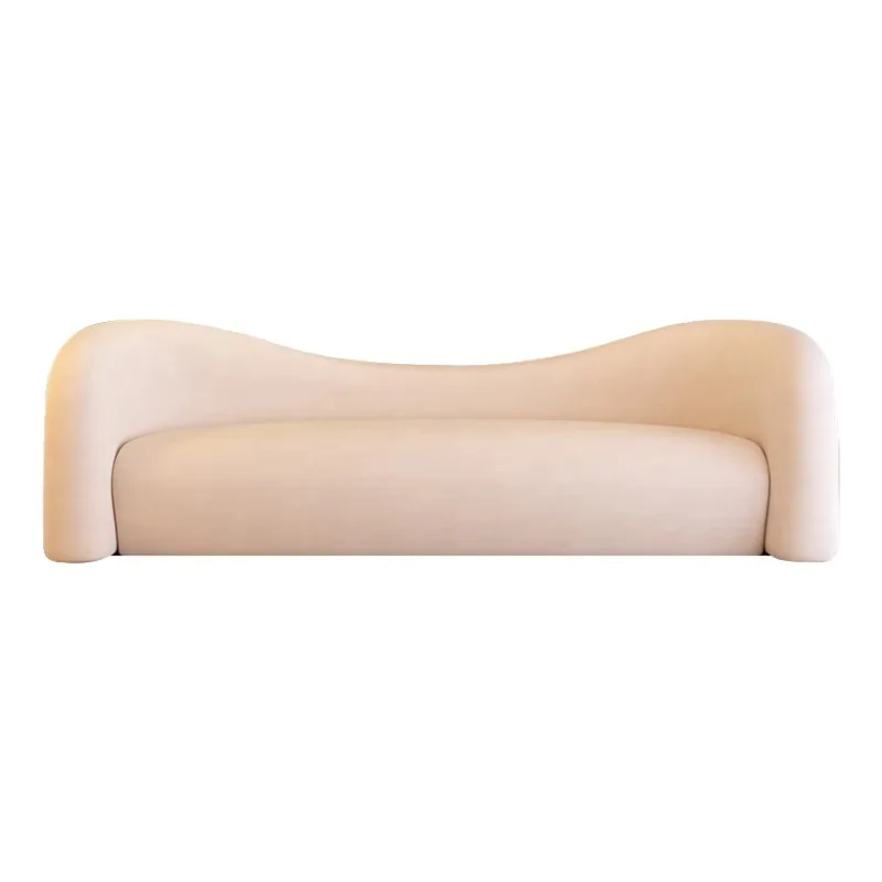 

Sofa fabric sofa living room small apartment three-person bed and breakfast beauty salon reception special-shaped designer