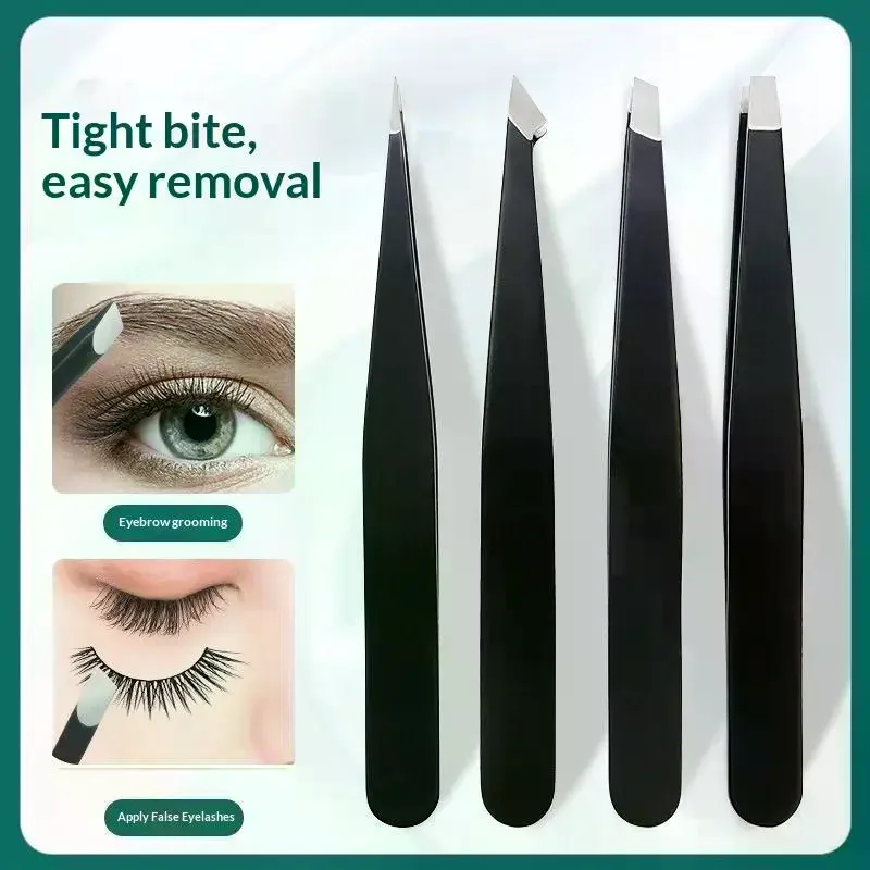 4pcs Professional Tweezers Set For Grooming Eyebrow Hair Removal Splinter And Ingrown Hair Removal More Stainless Steel Perfect