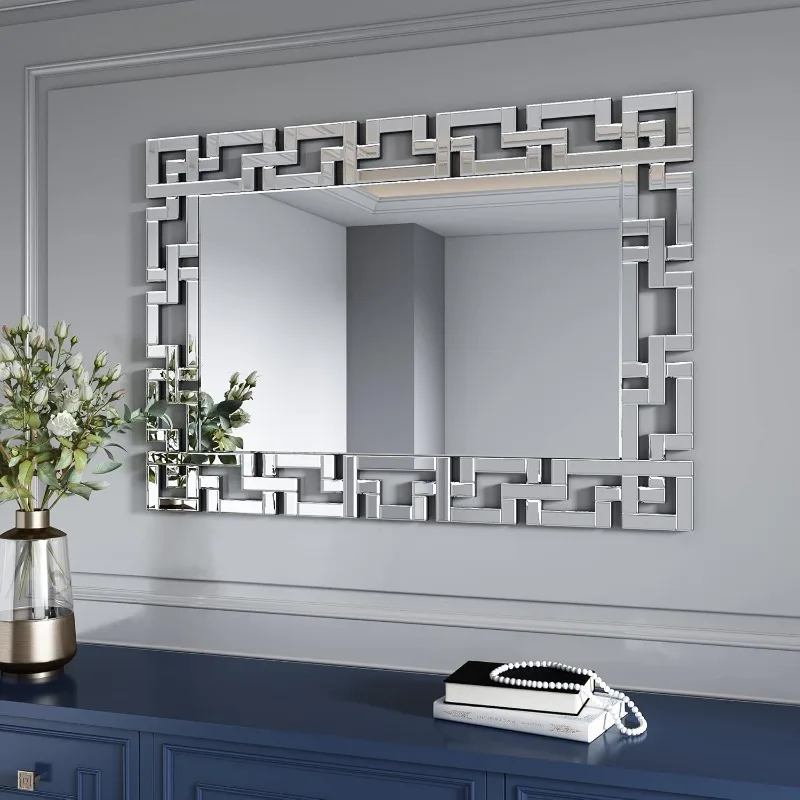 Decorative wall Mirror - Greek Venetian design large rectangular wall mirror Greek key wall mirror decoration moisture-proof