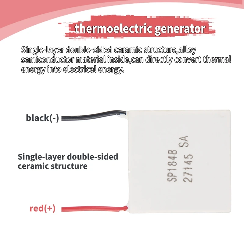 Thermoelectric Peltier Module, High Temperature Thermoelectric Power Generator Peltier TEG 150Celsius,White 40X40mm