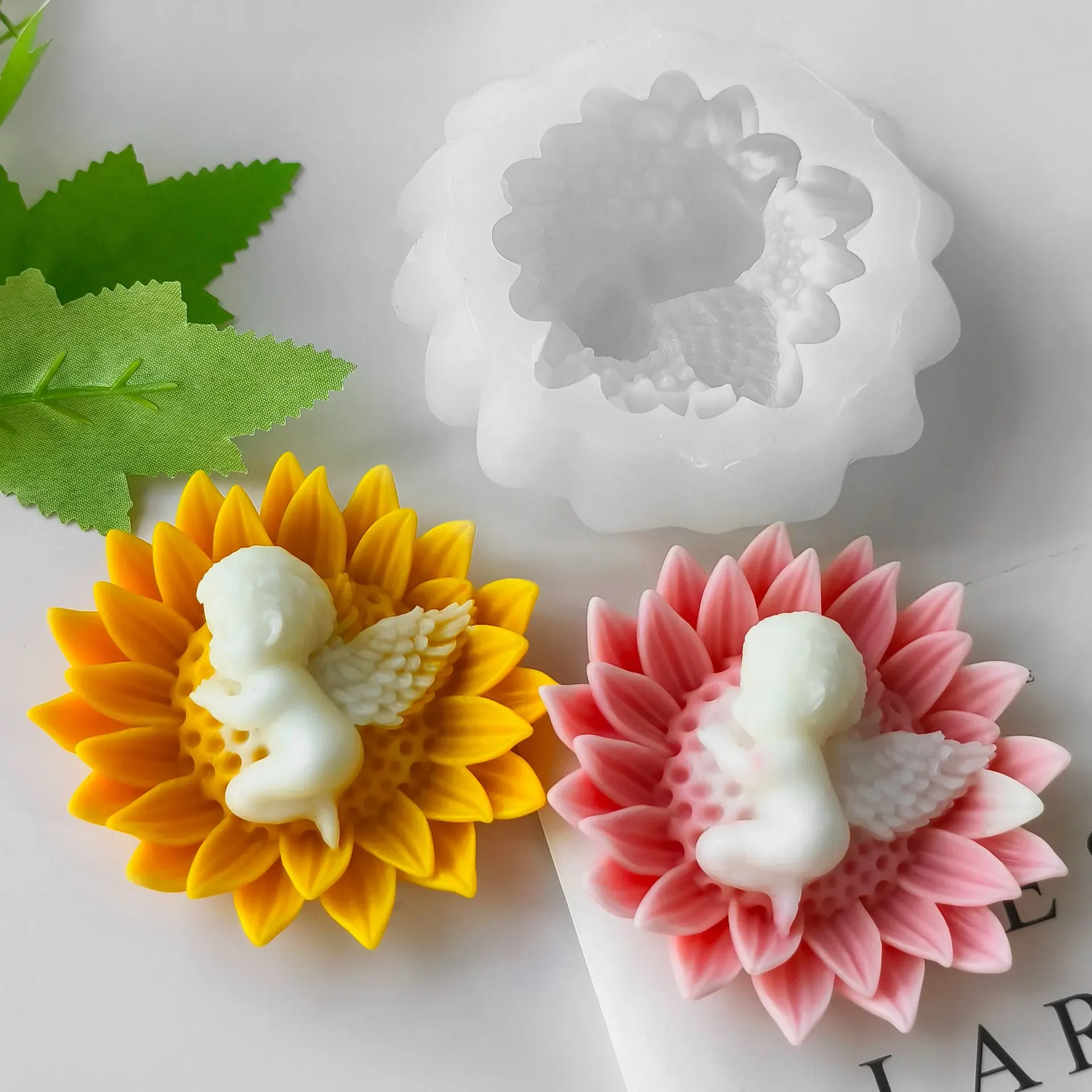 

3d Flower Baby Silicone Mold Diy Flower Baby Angel Handmade Soap Plaster Decoration Candle Mold Cake Decoration Accessories