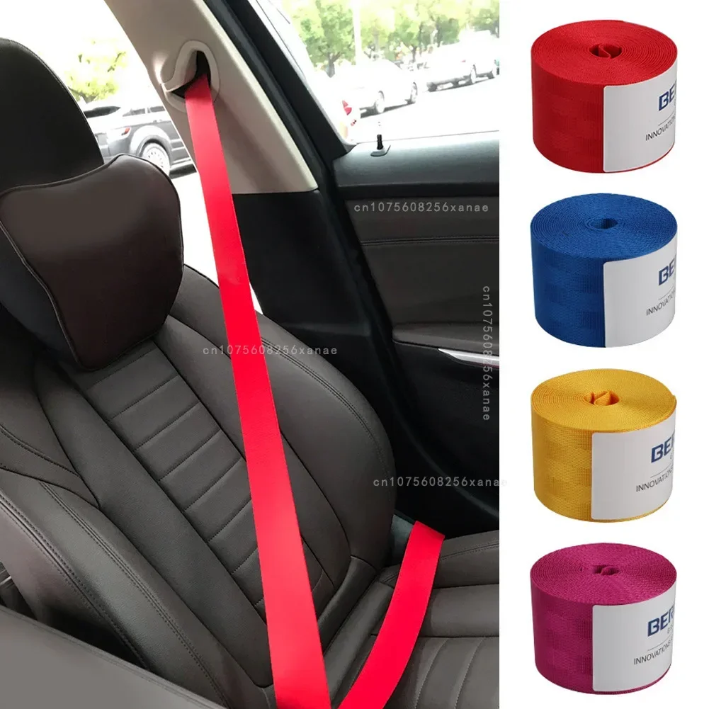 Universal Car Seat Belt DIY Lap-belt Car High-Strength Polyester Seat Safety Belts Multicolor Seat belt Car Accessories 1Set