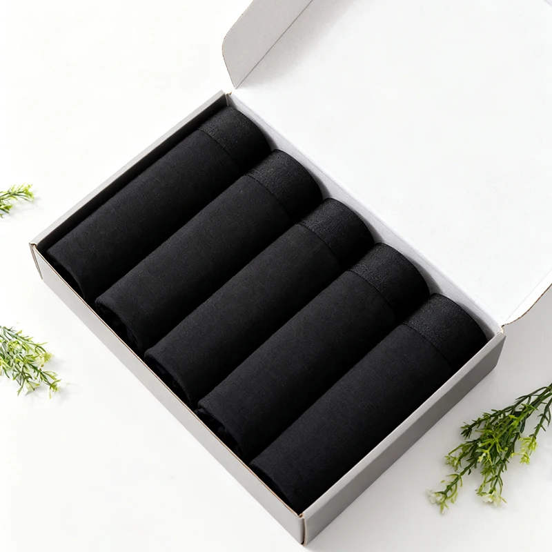 

Горячая распродажа: 5 шт. мужских черных боксеров-брифов – мягкие, дышащие, комфортные трусы для повседневной носки, высококачественные эластичные шорты