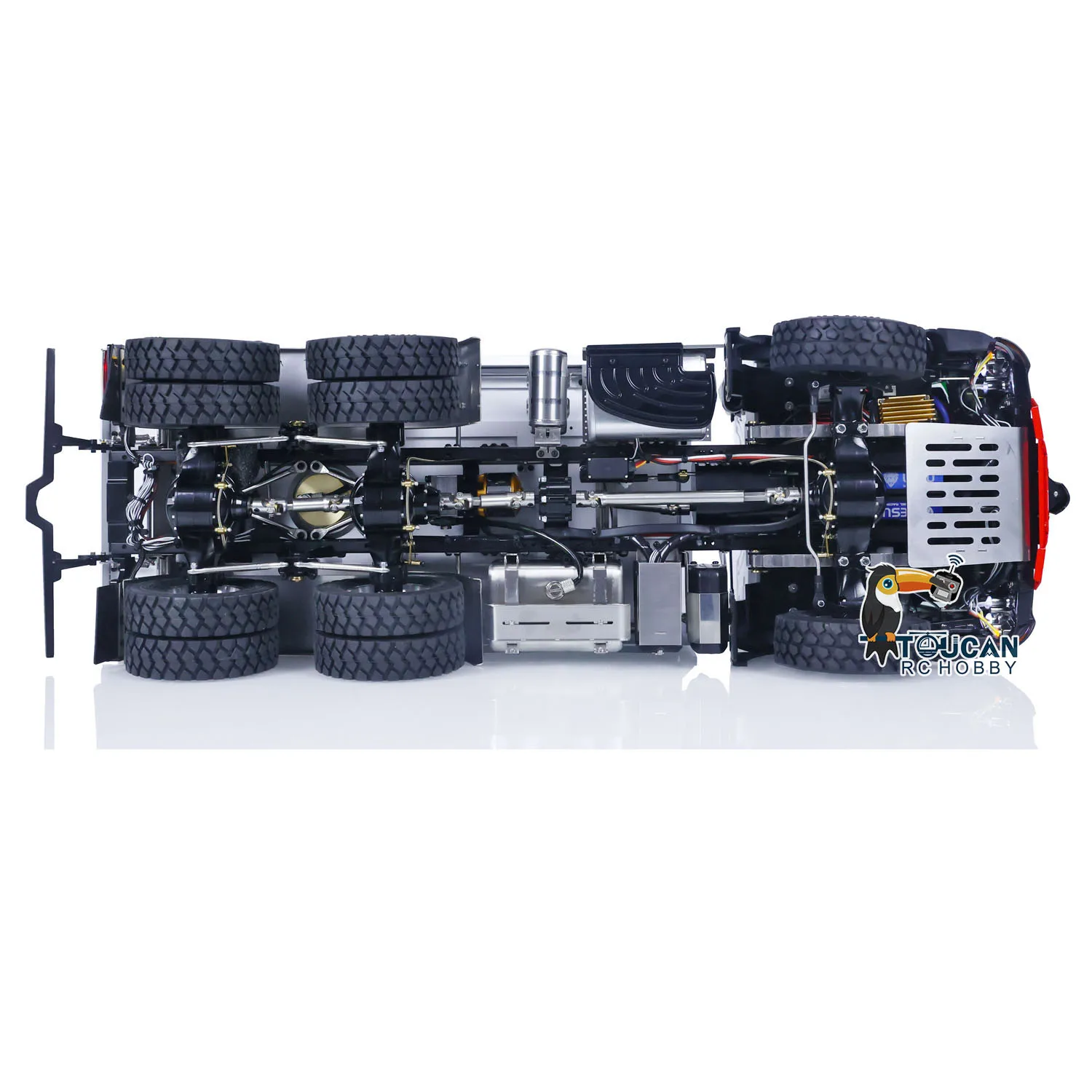 LESU Metal 1/14 6x6 RC Hydraulic Dumper Truck With K3363 Cabin Remote Control 3-Axles 3-way Painted Tipper Dump Finished Car