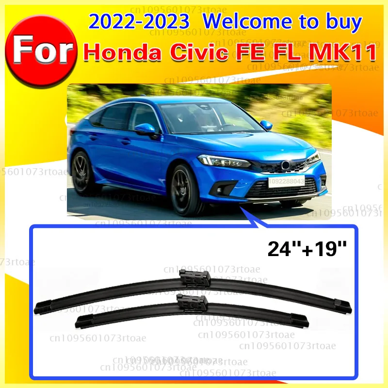 Scheibenwischerblätter für Honda Civic FE FL MK11 2022 2023 Windschutzscheibe Frontscheibe 24"+19" ‌ Hochleistungs-Scheibenwischer ‌
