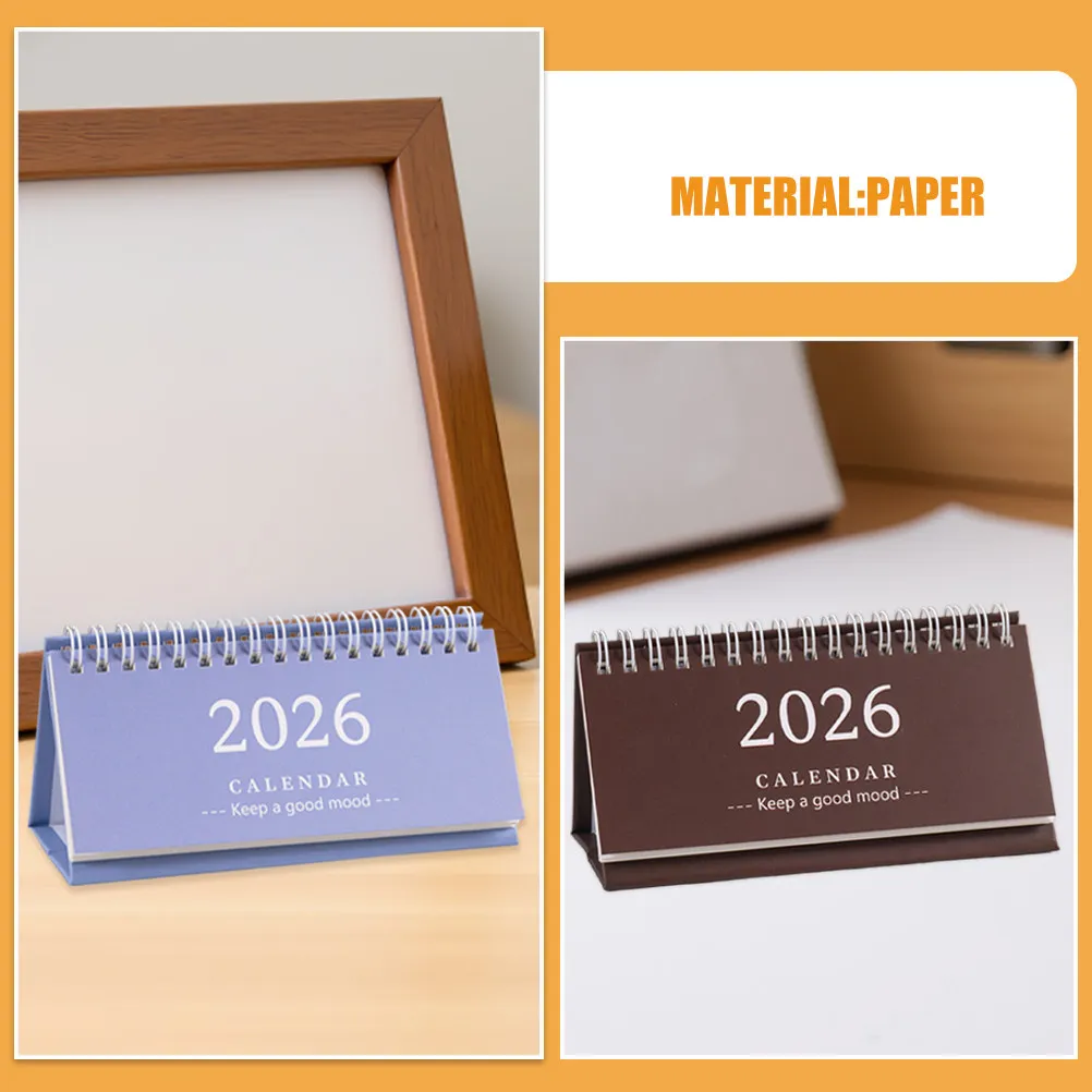 4Pcs 2026 Desk Calendar Minimalist Standing Flip Calendar English Layout for Office Home Study Planning Time Management