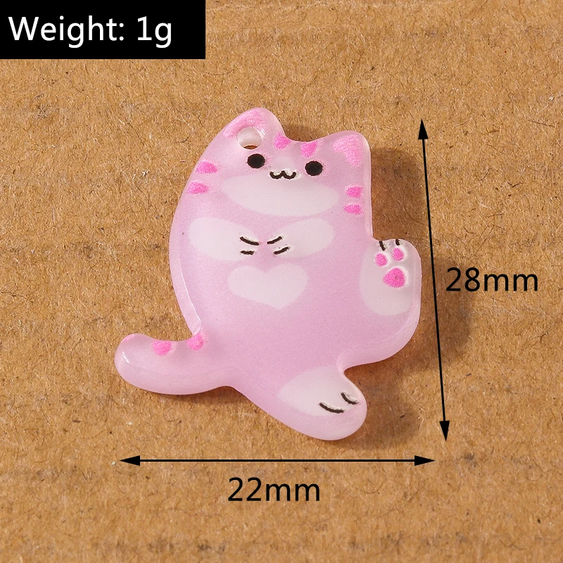 5 Stück Acryl süße Panda Katze Anhänger Charms für die Herstellung von Ohrringen Halskette DIY Kinderschmuck Zubehör Zubehör – Detail 7