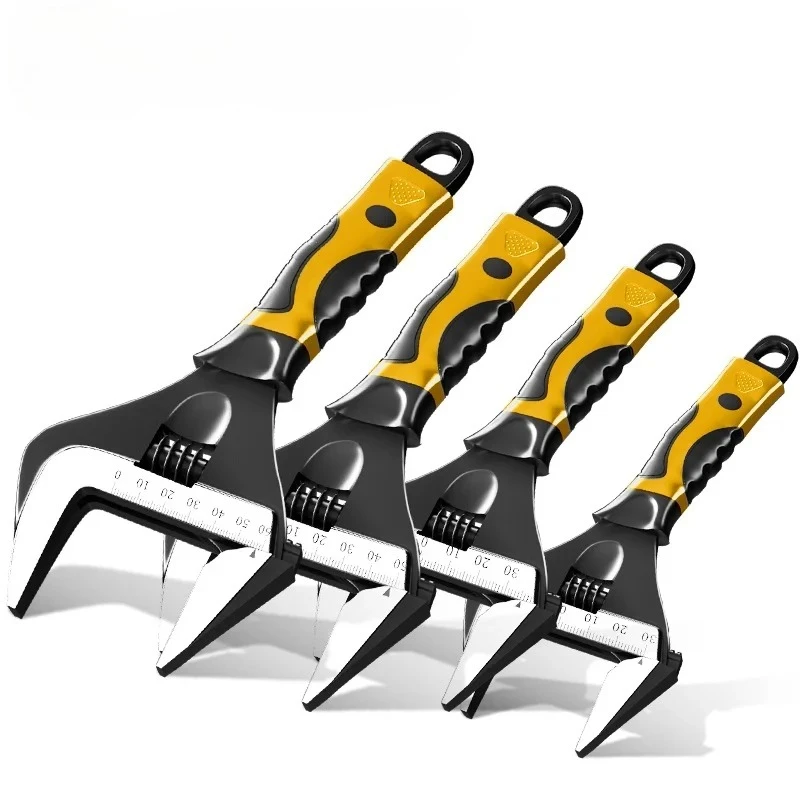 Adjustable Wrench Stainless Steel Universal Spanner Bathroom Wrench Household Large Open High Quality Plumbing Repair Tool