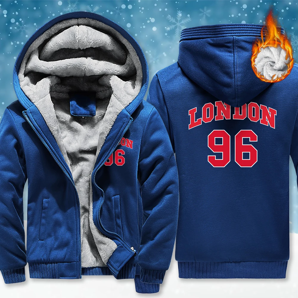 

Мужские утепленные пальто на молнии с рисунком Лондон 96, модные флисовые толстовки, спортивная повседневная одежда с карманами, унисекс, универсальные свободные топы