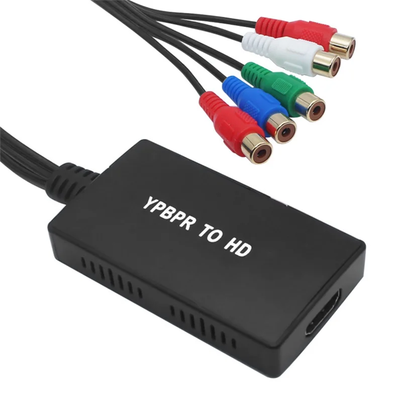 1080P Component to -Compatible Converter YPBPR RGB + R/L Audio to -Compatible Adapter 5RCA to -Compatible