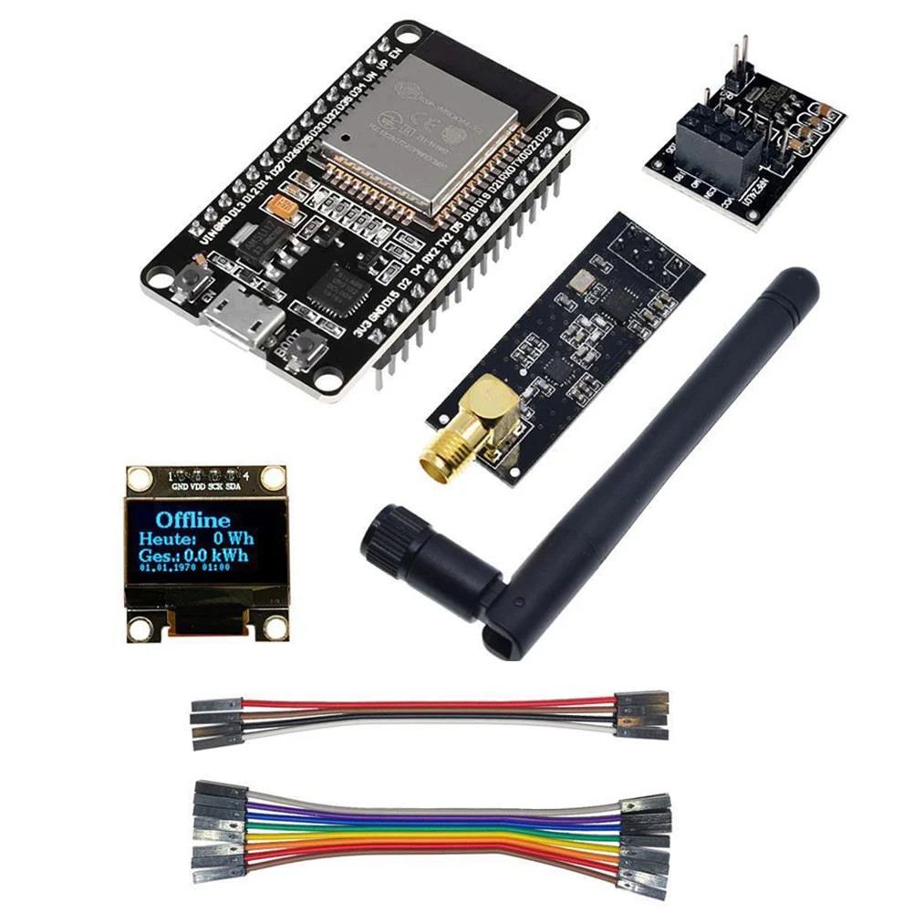 ESP32 OpenDTU For Hoymiles DIY Kit Display Metal Module Socket NRF24L01 Antenne Socket Kabel With Cable Solar Power Supplies