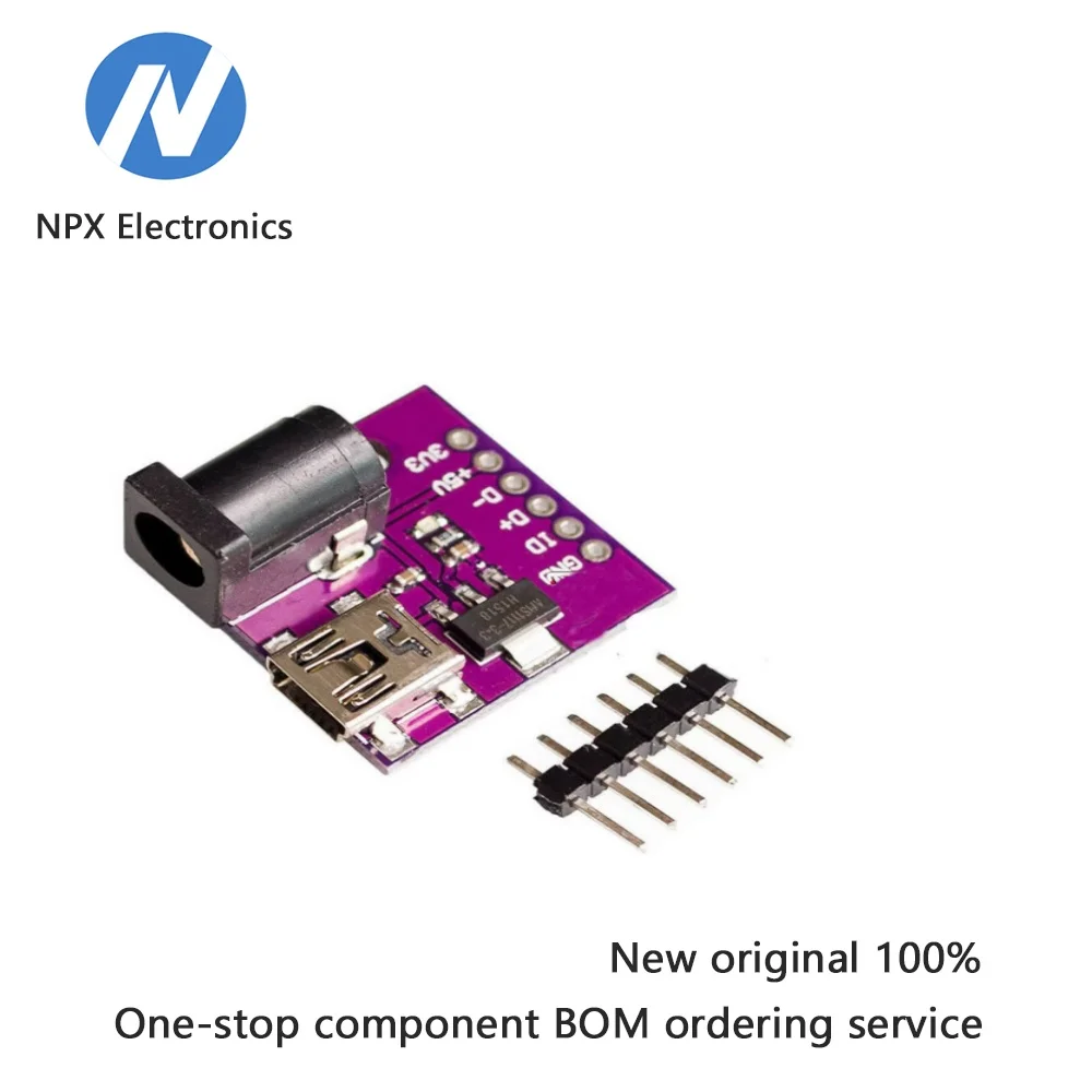 Soket USB 5V antarmuka daya USB AM11117 soket daya DC 3.3V