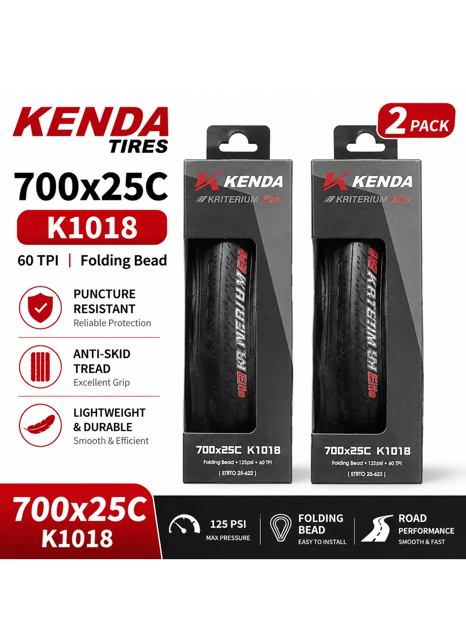 AliExpress Kenda 2PCS KENDA K1018 Road Bicycle Tire 700x25C Road Bicycle Clincher Foldable Gravel Tyre/tubes