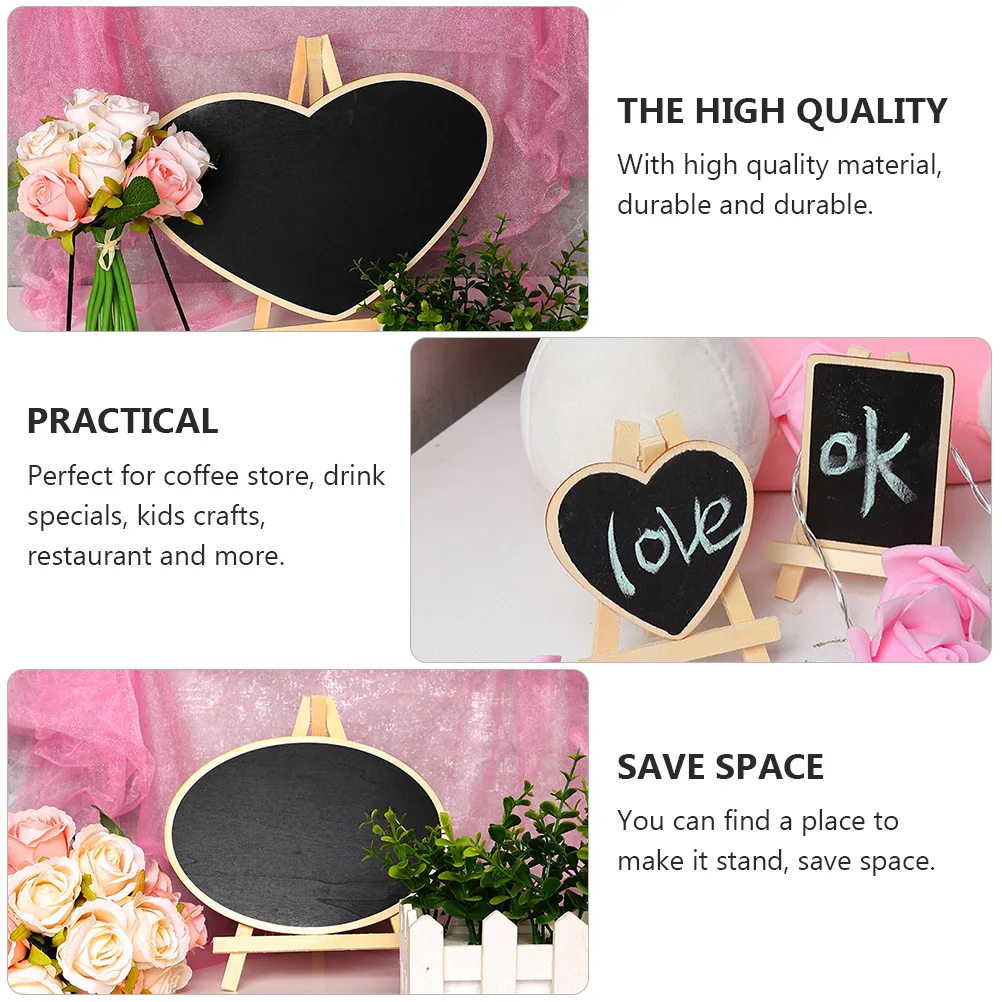 

2Pcs Black Desktop Blackboard Message Boards Standing Table Display Boards Advertising Handicrafts for Cafe