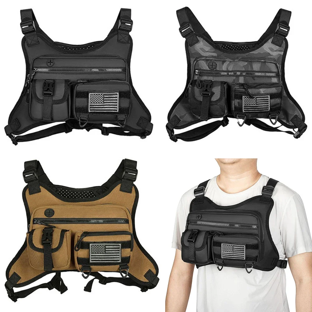 Sac de poitrine de sport multi-poches, sac à dos de sport à la mode, sangle réglable, GlaBackpack de voyage pour la course, le voyage, le chien SR