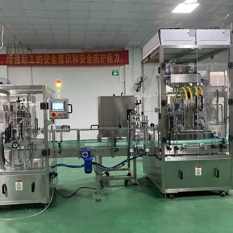 4 Heads Plastic Bottle Milk Filling Machine 3 in 1 Piston Filler Production Line Stainless Steel Custom