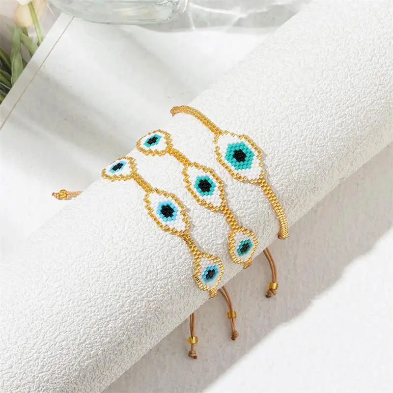 

ZHONGVI Fashion Bracelet for Women Exquisite Evil Eye Pulseras Mujer Handmade Woven браслет Jewelry Gift Miyuki Bransoletka Gift