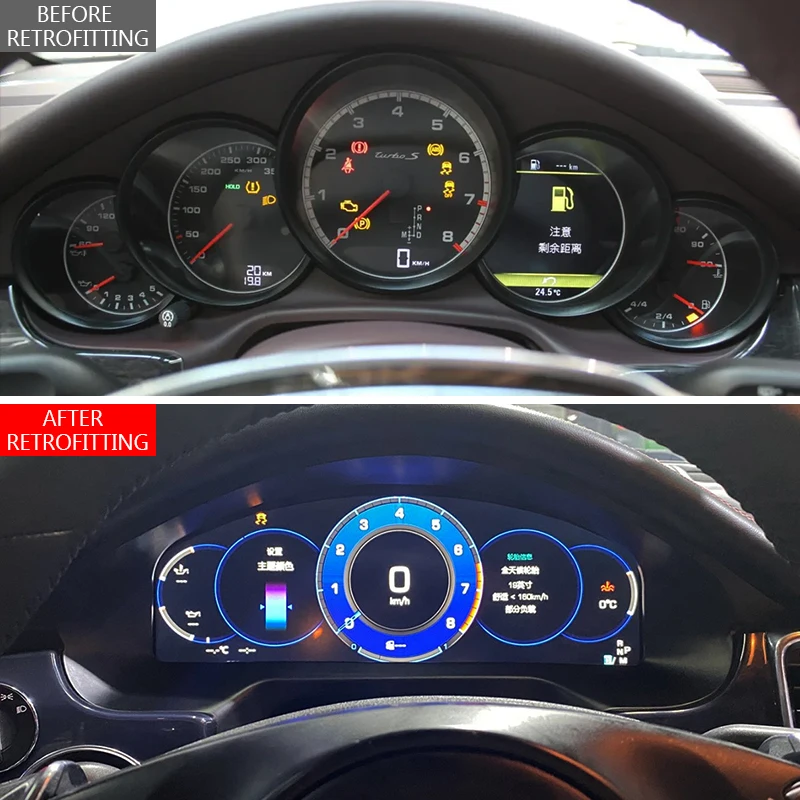 For Porsche Panamera 2010-2016 970 Car Modification Upgrade New LCD Instrument Panel Display Tachometer Odometer