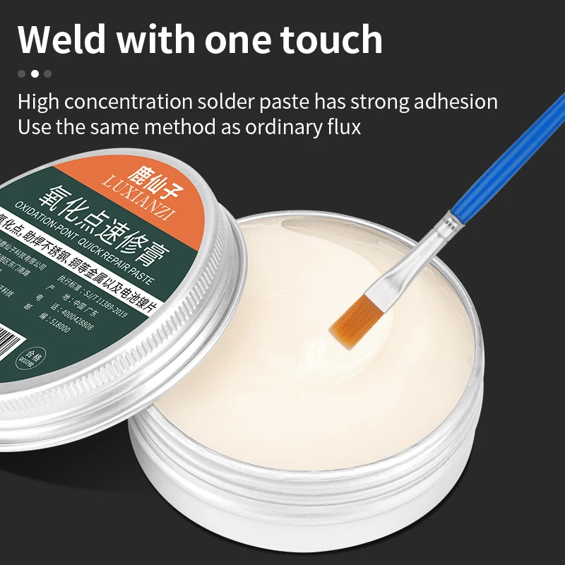 Imagem -03 - Luxianzi-multifuncional Solda Flux Paste Rosin Peças Eletrônicas Pcb ic Repair Tool Cobre Ferro Estanho Bateria de Metal Óleo de Soldagem