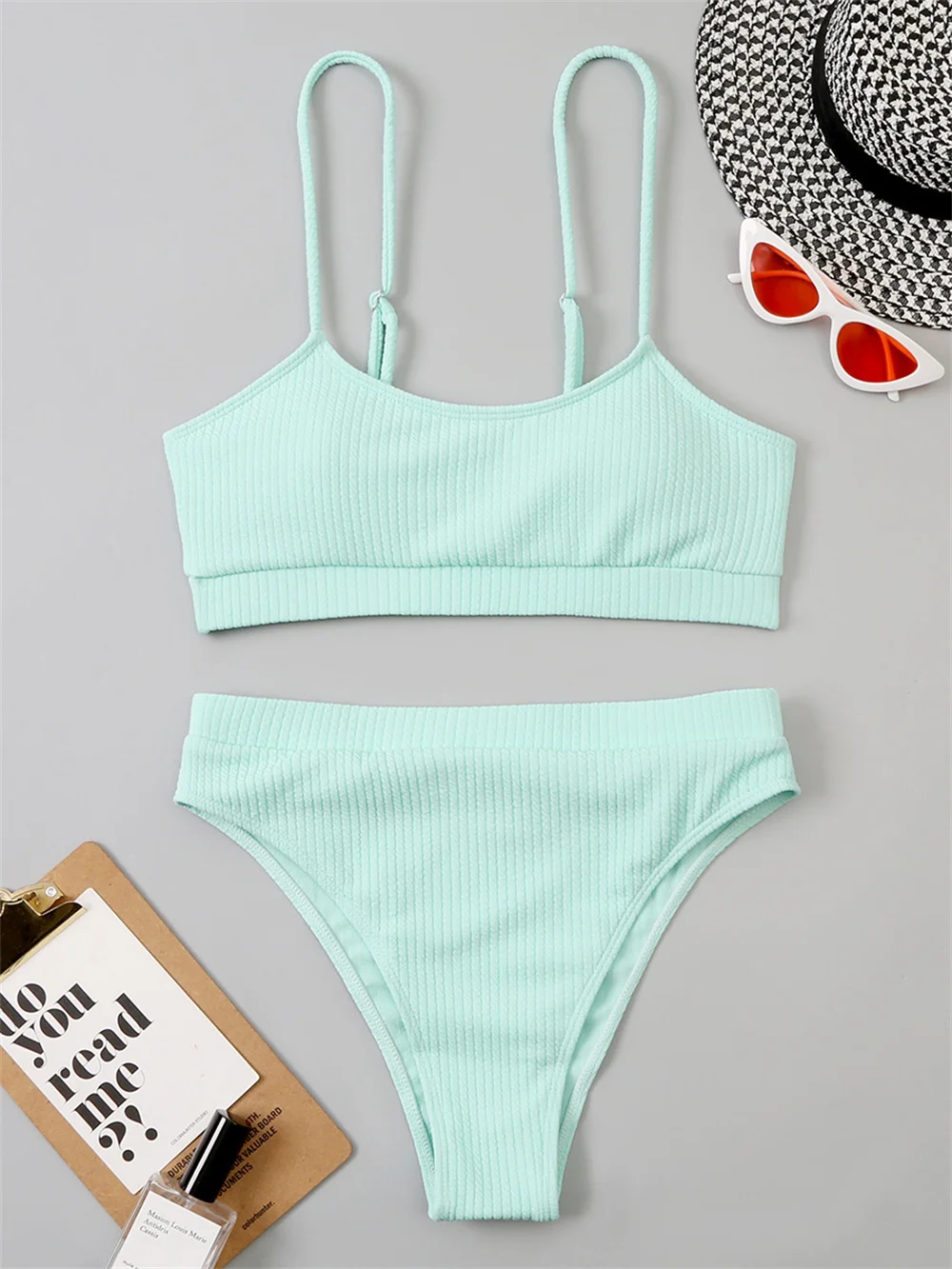 

Сексуальный комплект бикини на бретельках Y2K Купальник с высокой талией Push Up Купальники из двух предметов Женская пляжная одежда Отпускные наряды Купальные костюмы Biquini