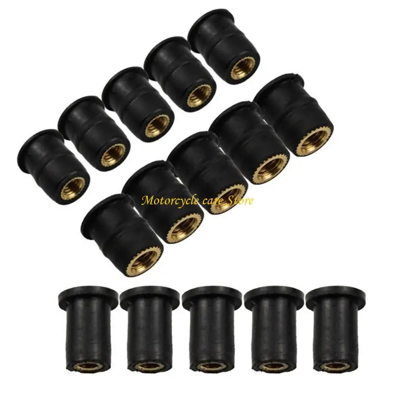 u75f 10pcs الزجاج الأمامي للدراجات النارية الأسرع طقم أسرع المطاط بئر