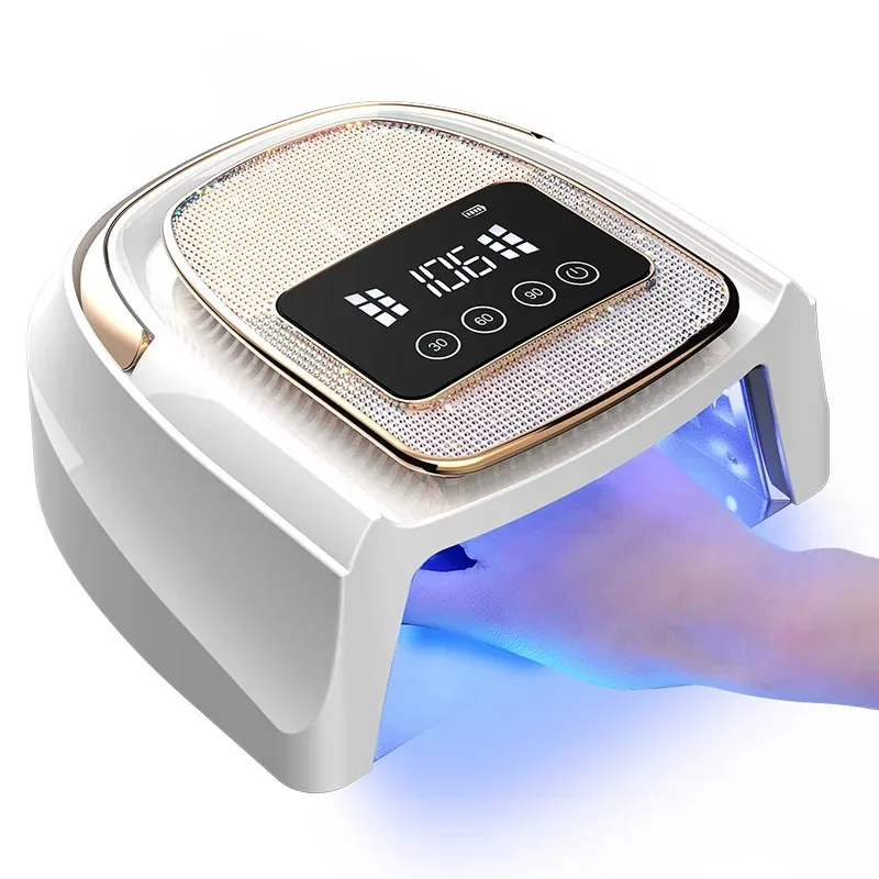 Cordless Rechargeable UV LED Nail Lamp Auto‑Sensor Gel Polish Curing Light LCD Display for Salon Home Nail Art Use