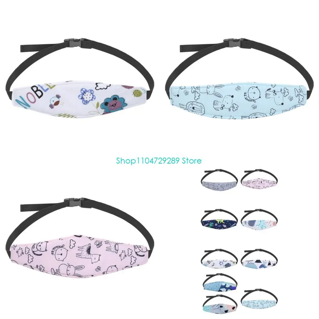 D8KE Sleep Positioning Strap for Infant Vehicle Travel Adjustable Padded Head Support Strap with Secure Buckle